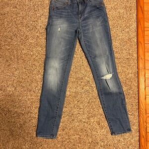 Madewell Blue Distressed Skinny Jeans, size 26